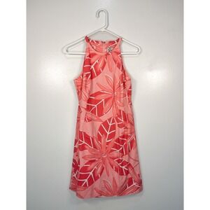 Lilly Pulitzer Coral Pink Floral Dress Size 2 Resort‎ Vacation Summer